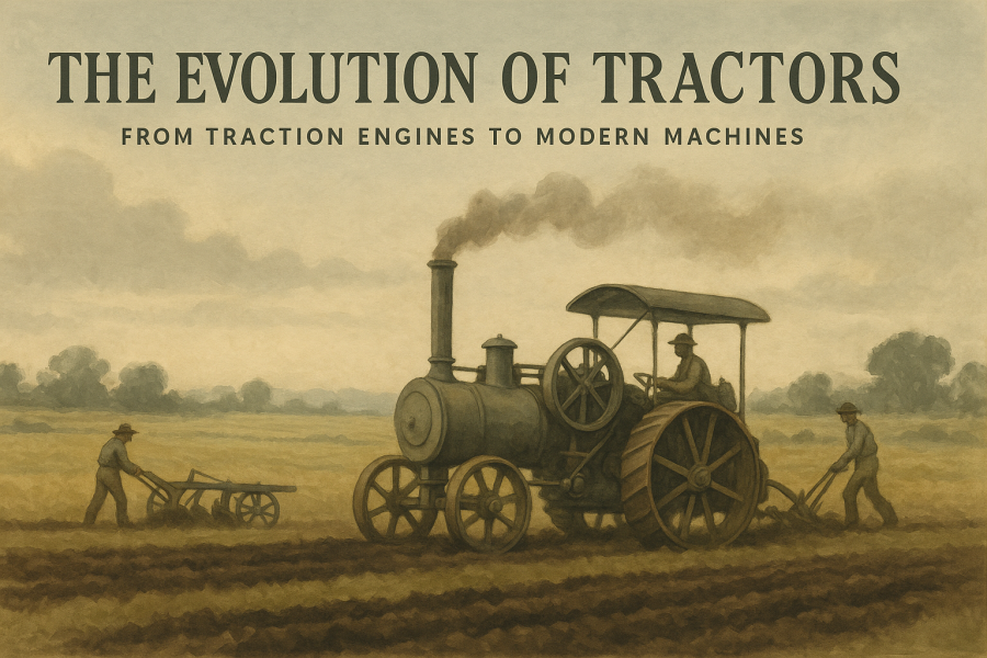 Editorial illustration for: The Evolution of Tractors from Traction Engines to Modern Machines
